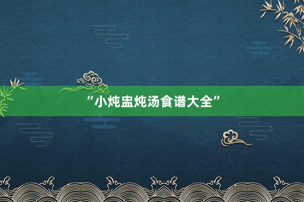 “小炖盅炖汤食谱大全”